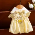 Süßes gelbes kariertes Haustierkleid mit weißem Kragen und Gänseblümchen für kleine Hunde Variante - XS / Gelbes Gänseblümchen