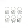 Metall Haarflechtringe mit Schmetterling Anhängern, 6 Stk. silberne Dreadlocks Schmuck. - HZ0295 Silber Stil (Silberne Metall-Zopfflechtenringe mit Schmetterlingsanhänger) / 6er Set