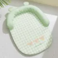 Green plaid pet bed for small dogs and cats with cute bear ears and soft raised bolster. - S: 45x35cm / Tian Green