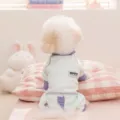 Breathable spring summer pet four-legged clothes cute dog apparel with adjustable belly - XS / Four-Legged Clothes / Blue Purple