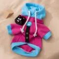 Cute cat hoodie winter warm pet clothes pink blue small dog sweatshirt with plush cat decoration - XS / Suggested Weight 0.5-1.5kg / Siren Purple