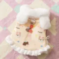 Cute warm pet dog winter dress with plush collar, corduroy fabric, and cute puppy pattern. - XS / Rock Yellow