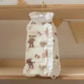 Linda ropa de invierno cálida para mascotas con estampado de oso y volantes blancos - Amarillo Locke