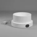 White constant temperature pet water bowl with heating base, power cord and plug for winter use. - White Bowl + White Heating Base; 450ML