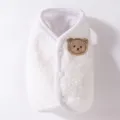 Witte Fleece Huisdier Vest Schattig Beer Ontwerp Winter Hond Kat Kleding Artikel SKU - XS (Aanbevolen gewicht 0,5-1,5 kg) / Camisole / Wit vest