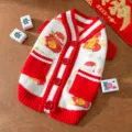 Süße rot-weiße Haustier Strickjacke Pullover für kleine Hunde und Katzen, warme Winterkleidung. - S / Goldene Schlange