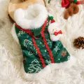 Weihnachtshundeveste winterwarme Haustierkleidung mit Plüschkragen und süßer Schneemannpuppe. - S / Kleiner Schneemann Wattierter Mantel