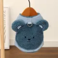 Niedliche blaue Hundefleeceweste mit 3D Bärengesicht und Ring, warme Haustier Winterbekleidung. - S (Empfohlenes Gewicht 1,5-2,5 kg) / Dreidimensionale blaue Bärenweste / Blau