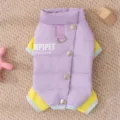 Warmer Winter Haustier Daunenjacke vierbeinige Welpen Kleidung winddichter Mantel Hunde Katzen - Serene Lila