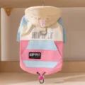 Bunte kapuzierte Haustier Daunenjacke für kleine Hunde Katzen, warme winddichte Winterbekleidung. - XS / Oberteile / Blau und Rosa