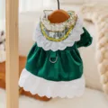 S (Recommended weight 1.5-2.5kg) / Green Dress (Leash Compatible)