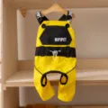 Wasserdichter gelb schwarzer Hunde Overall winddicht Herbst Winter Haustier Latzhose für kleine Hunde - XS / Latzhose / Gelb und Schwarz