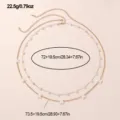 Doppellagige goldene Taillenkette mit weißen Perlen und Schmetterlingsanhängern Sommer. - Gold Schmetterling Perle Stil (DZ0474) / 72+19.5cm
