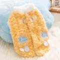 Verdikte warme huisdier hond vest winter kat fleece kleding schattige puppy jas met ring - Gele fleecejas (fleece gevoerd) / S (Aanbevolen gewicht 1,5-2,5 kg)