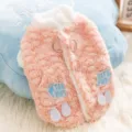 Roze pluche huisdier wintervest warme honden katten fleece jas met d-ring variant - Roze fleecejas (fleece gevoerd) / S (Aanbevolen gewicht 1,5-2,5 kg)