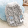 Warm fleece huisdier vest voor kleine honden en katten, gezellige winterkleding grijs. - Blauwe fleecejas (fleece gevoerd) / S (Aanbevolen gewicht 1,5-2,5 kg)