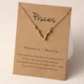 Sternzeichen Halskette fuer Damen mit Zirkon Strassteinen Schluesselbeinkette mit Karte - Fische / Gold