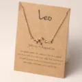 Vergoldete Strass Löwe Sternzeichen Anhänger Halskette mit Kraftpapier Karte für Damen - Löwe / Gold