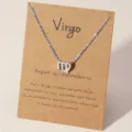 Silberne Jungfrau Sternzeichen Anhänger Halskette mit Grußkarte für Damen Astrologie Geschenke - Virgo