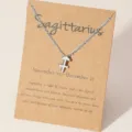 Silberne Schütze Sternbild Anhänger Halskette mit Kraftpapier Karte für Damen Schmuck. - Schütze