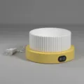 Constant temperature pet water bowl, heated cat and dog drinking fountain with plug-in base. - White Bowl + Yellow Heating Base; 450ML