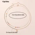 Doppelreihige Strass-Taillenkette mit bunten Blumen und Gänseblümchen-Anhänger für Damen. - Gold Emaille Gänseblümchen Strass Stil (DZ0479)