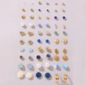Großhandel 30 Paar Ohrstecker Set Strass Perle Herz geometrisch süß Damen Schmuck - Kombinationsstil (EZ5356)