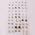 Schmuckset kleine Ohrstecker Set Perle Herz Geometrie minimalistisch Damen Ohrringe elegant - Kombinationsstil (EZ5395)