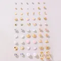 30 Paar minimalistische Ohrringe Set, süße Perle Herz geometrische Ohrstecker für Damen. - Kombinationsstil (EZ5396)