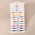 Bunte geflochtene Perlenarmband Sets mit Regenbogen und Wolken Anhängern, ideale Geschenkidee. - BZ1954 Stil