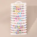 Bunte Tonperlen gewebte Armbänder Set mit süßen Eiscreme und Bonbon Anhängern für Damen - BZ1955 Stil