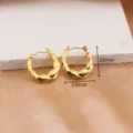 Vista detallada de los pendientes de aro dorados retorcidos, con dimensiones de 23mm. - Pendientes de Aros Retorcidos / EDA13