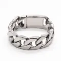Pulsera de cadena gruesa de acero inoxidable para hombre, estilo punk metal pulido. - 24mm