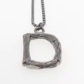 Collar con colgante de letra D de acero inoxidable hip hop con cadena de cuentas chic - Letra D