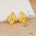 Pendientes de tuerca irregulares texturizados chapados en oro joya tendencia minimal - Pendientes de Botón Arrugados Irregulares (EDB02)