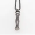 Collier pendentif pilier en acier inoxydable avec chaîne à perles, style hip-hop. - Lettre I