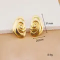 Gold plated swirl earrings for women, chic stainless steel geometric retro jewelry. - Abstract Vortex Stud Earrings (EDB05)