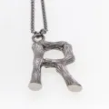 Collier Pendentif Lettre R En Acier Inoxydable Chaîne Hip-Hop Bijou Tendance Mode - Lettre R