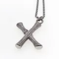 Collier pendentif lettre X en acier style hip-hop texture grain de bois pour hommes femmes - Lettre X
