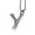 Collier pendentif lettre Y en acier inoxydable avec chaîne à billes pour bijoux de mode - Lettre Y