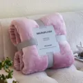 Zachte roze effen flanellen deken van microplush voor slaapkamer of kantoorruimte - Taropaars / 120X200CM Met Lint