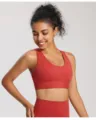 Sujetador deportivo acolchado mujer fitness running yoga entrenamiento top deportivo - S / Rojo Cayena