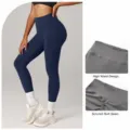 Pantaloni da yoga a vita alta push up per donna fitness corsa sport leggings - Taglia S / Blu Badge