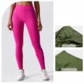 Pantalones de yoga de cintura alta control de abdomen con efecto push up para mujer fitness. - S / Magenta