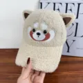 Cute red panda baseball cap for women, soft sherpa fleece winter warm hat with animal ears. - Adjustable (55-59cm) / Koala Ears - Beige