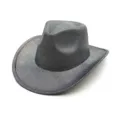 Holographic metallic cowboy hat sparkling carnival party dress up accessory costume headwear - Black