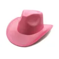 Pink glitter western cowboy hat detail, EVA party hat close up for festival costumes. - Rose Red
