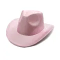 Pink glitter cowboy hat, EVA costume party hat for western festival celebration details. - Pink