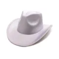 Glitter silver cowboy hat, EVA party costume hat for carnival events and holiday dress up. - Pale Lavender