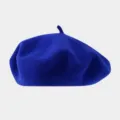Classic solid blue wool beret for women, retro artistic painter hat, soft winter warm cap. - Recommended Head Circumference 56-59 cm (Elastic, Non-adjustable) / Sapphire Blue